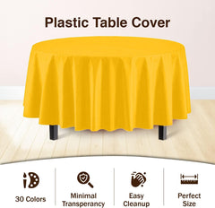 Premium Round Yellow Table Cover | 12 Pack