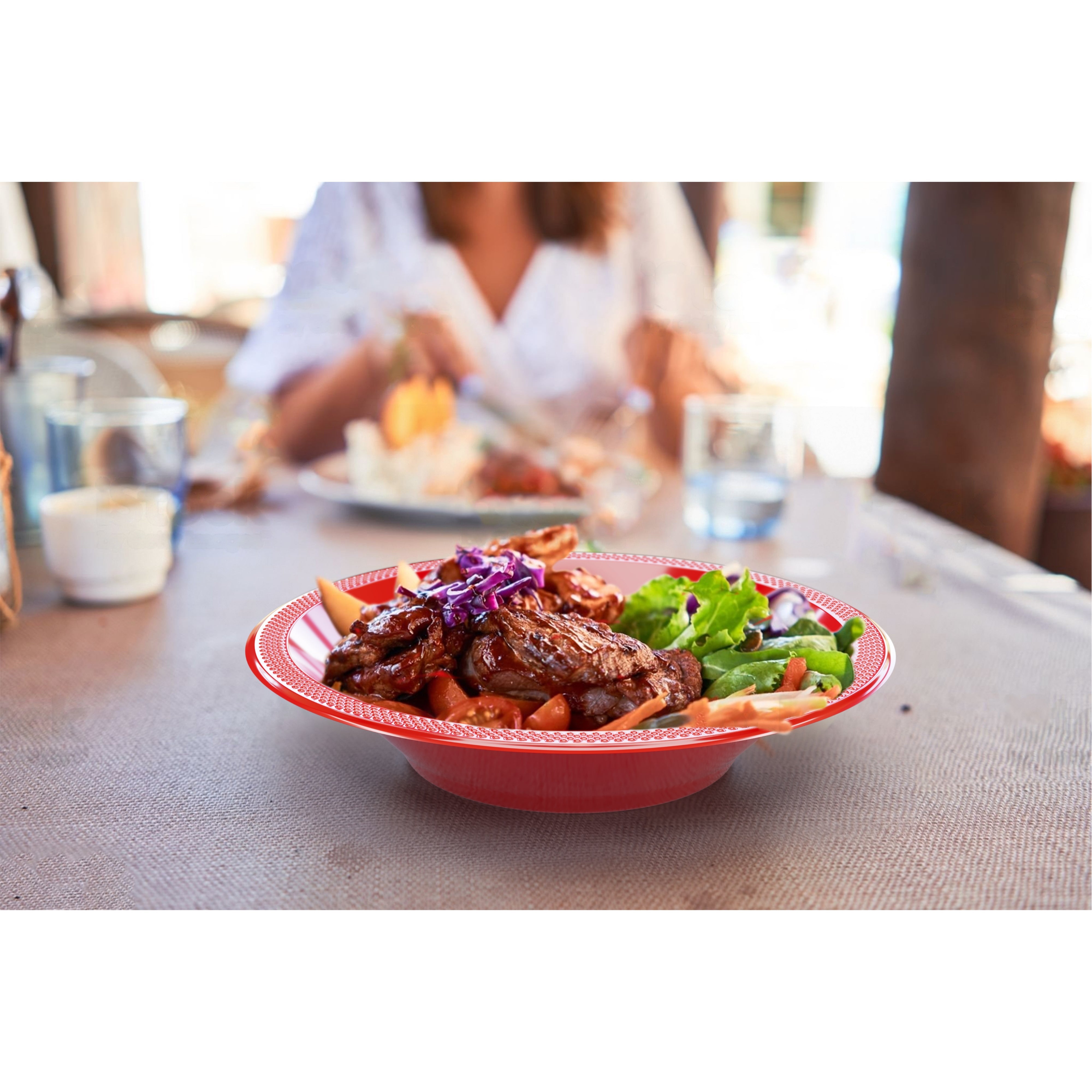 12 Oz. Red Plastic Bowls | 600 Count