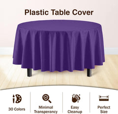 Premium Round Purple Table Cover | 12 Pack