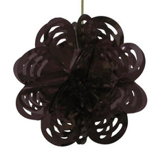 Black Foil Flower Decorations | 3 Count