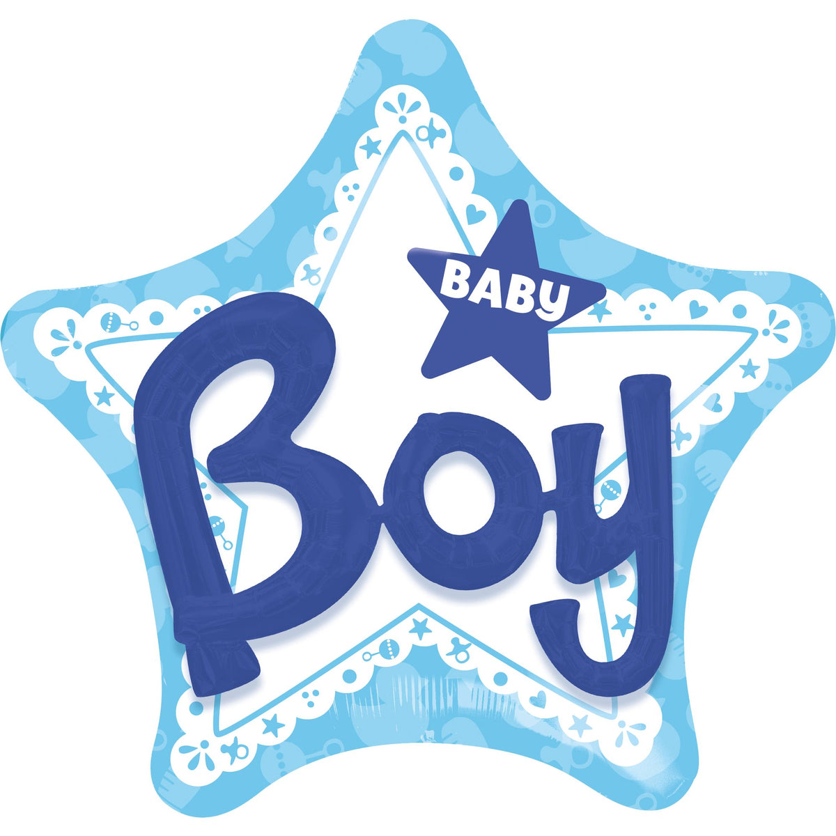 Celebrate Baby Boy Star-Shaped Foil Balloon - Case of 30