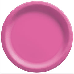 Bright Pink 6.75-inch Round Paper Plates, 50-ct - Pack of 6