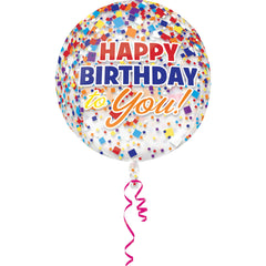 Vibrant Confetti Orbz Birthday Balloon - Pack of 5
