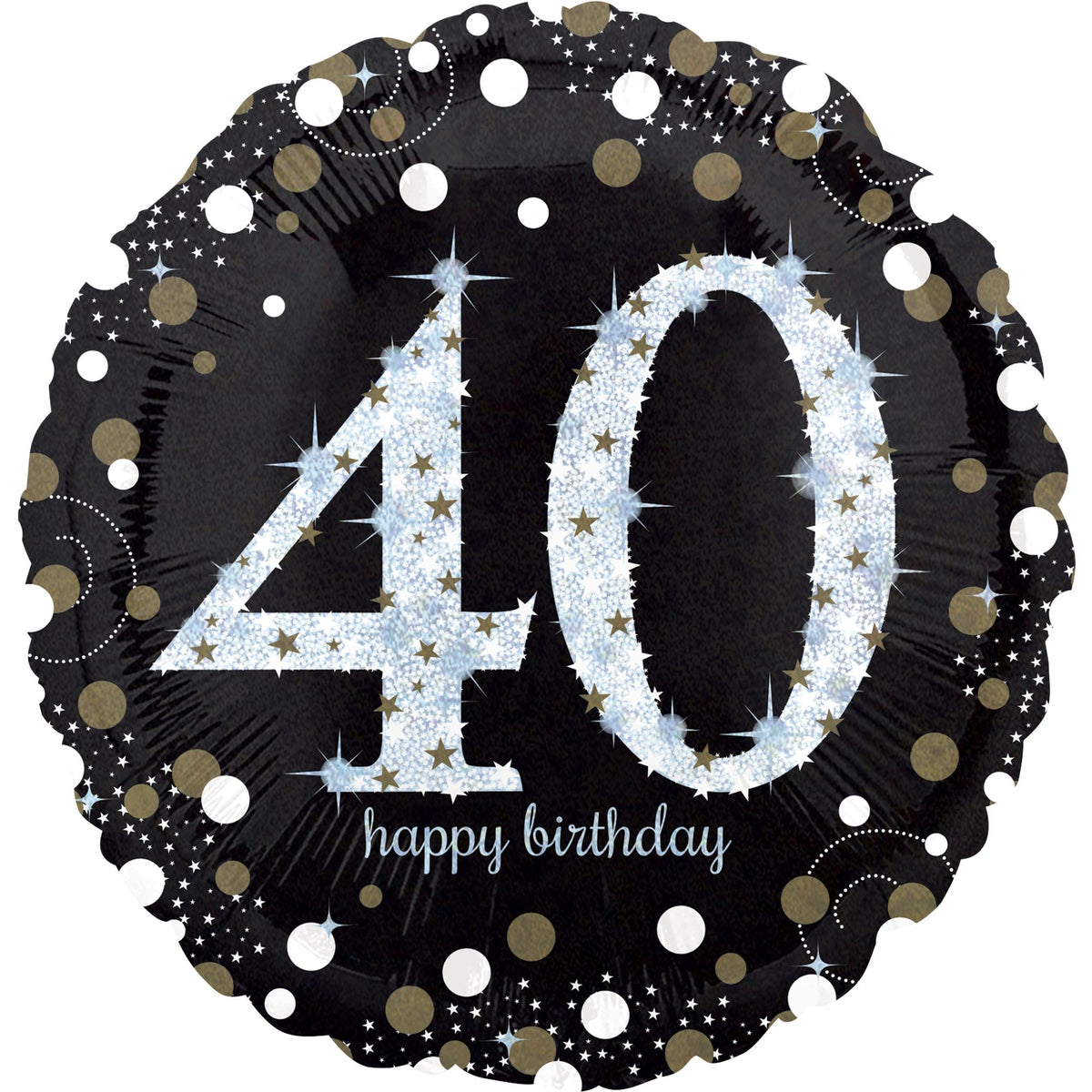 18-inch Sparkling 40th Birthday Foil Balloon - Pack of 5