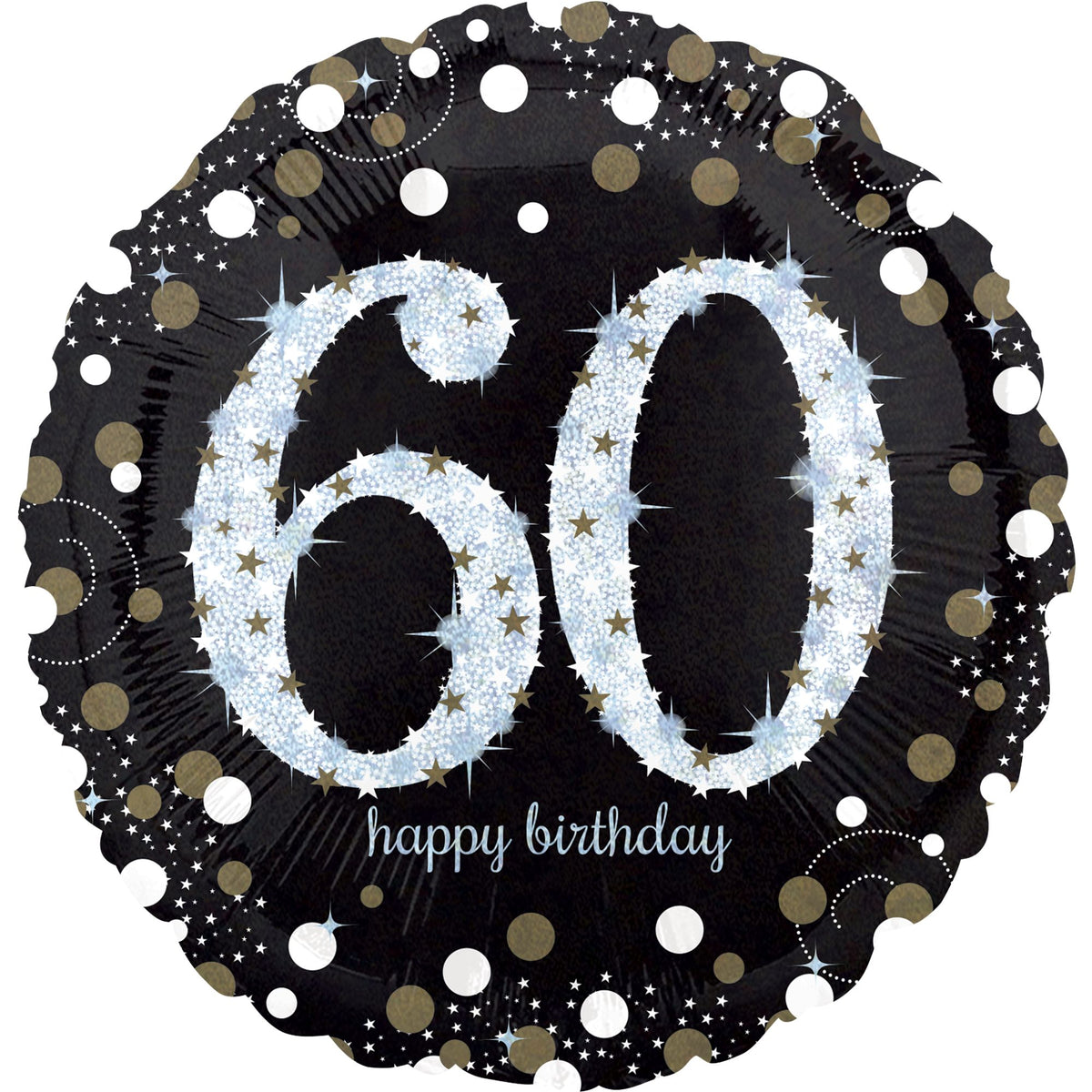 18-inch Sparkling 60th Birthday Foil Balloon - Case of 100