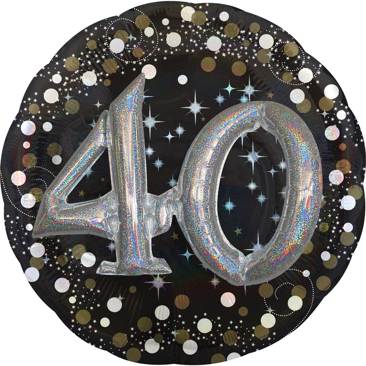 Sparkling 40th Birthday Metallic Balloon - Case of 30