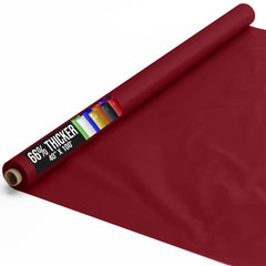 40 In. x 100 Ft. Premium Burgundy Plastic Table Roll | 6 Pack