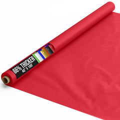 40 In. x 100 Ft. Premium Red Plastic Table Roll | 6 Pack