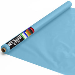 40 In. x 100 Ft. Premium Sky Blue Plastic Table Roll | 6 Pack