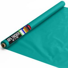 40 In. x 100 Ft. Premium Teal Plastic Table Roll | 6 Pack