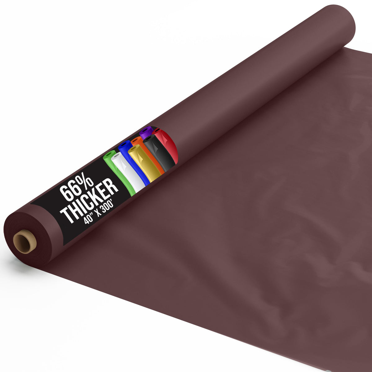 40 In. x 300 Ft. Premium Brown Plastic Table Roll | 4 Pack
