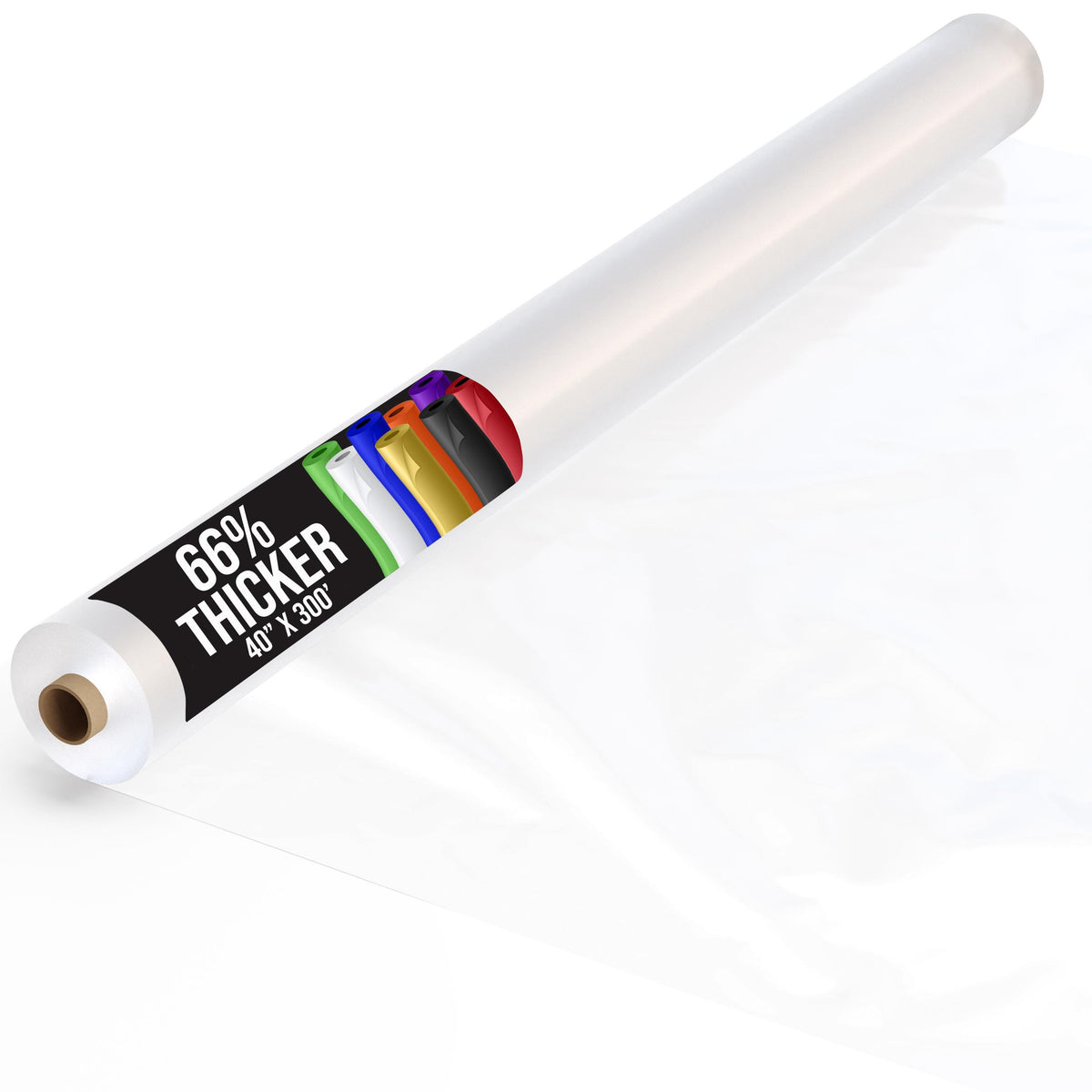 40 In. x 300 Ft. Premium Clear Plastic Table Roll | 4 Pack