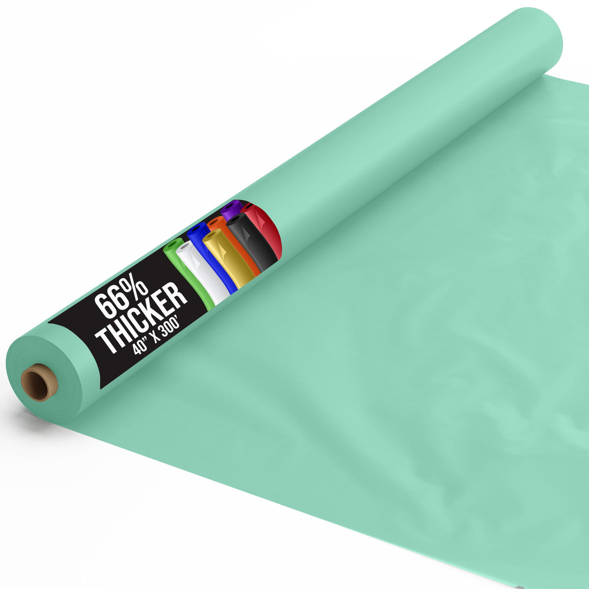 40 In. x 300 Ft. Premium Mint Plastic Table Roll | 4 Pack