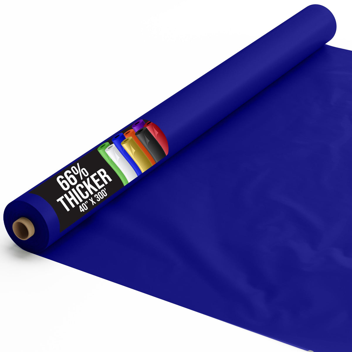 40 In. x 300 Ft. Premium Navy Plastic Table Roll | 4 Pack