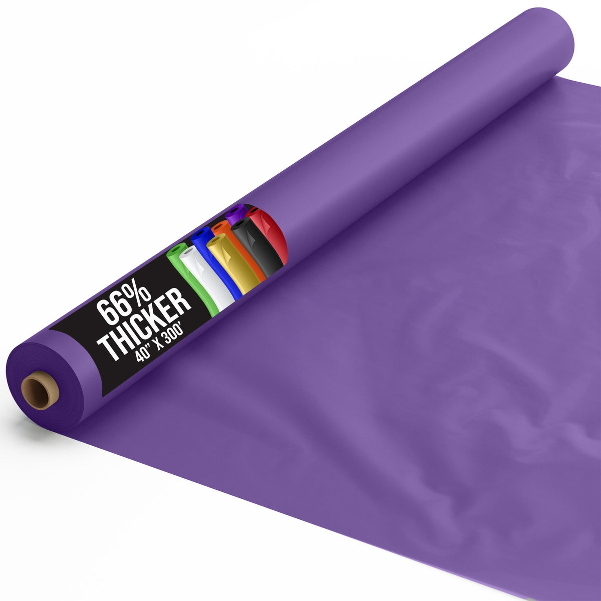 40 In. x 300 Ft. Premium Purple Plastic Table Roll | 4 Pack