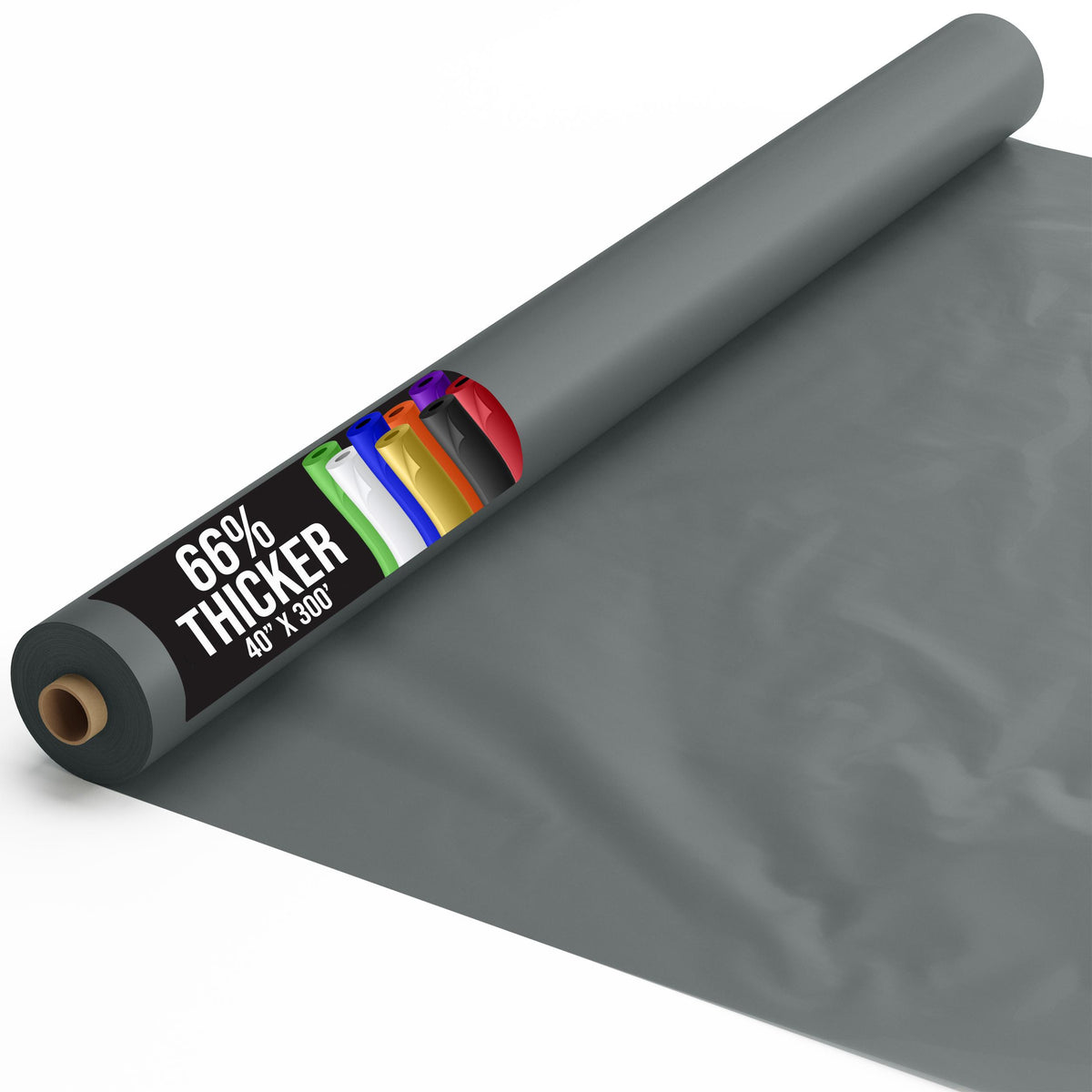 40 In. x 300 Ft. Premium Silver Plastic Table Roll | 4 Pack