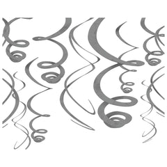 Silver Swirl Decorations, 144-pcs