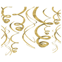 Gold Spiral Hanging Decorations, 12-pk | Case of 144