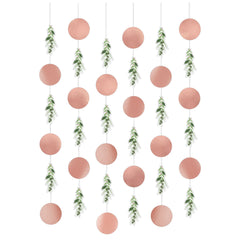 Love & Leaves String Decorations, Green/Pink, 7-foot, 6-ct - Case of 72