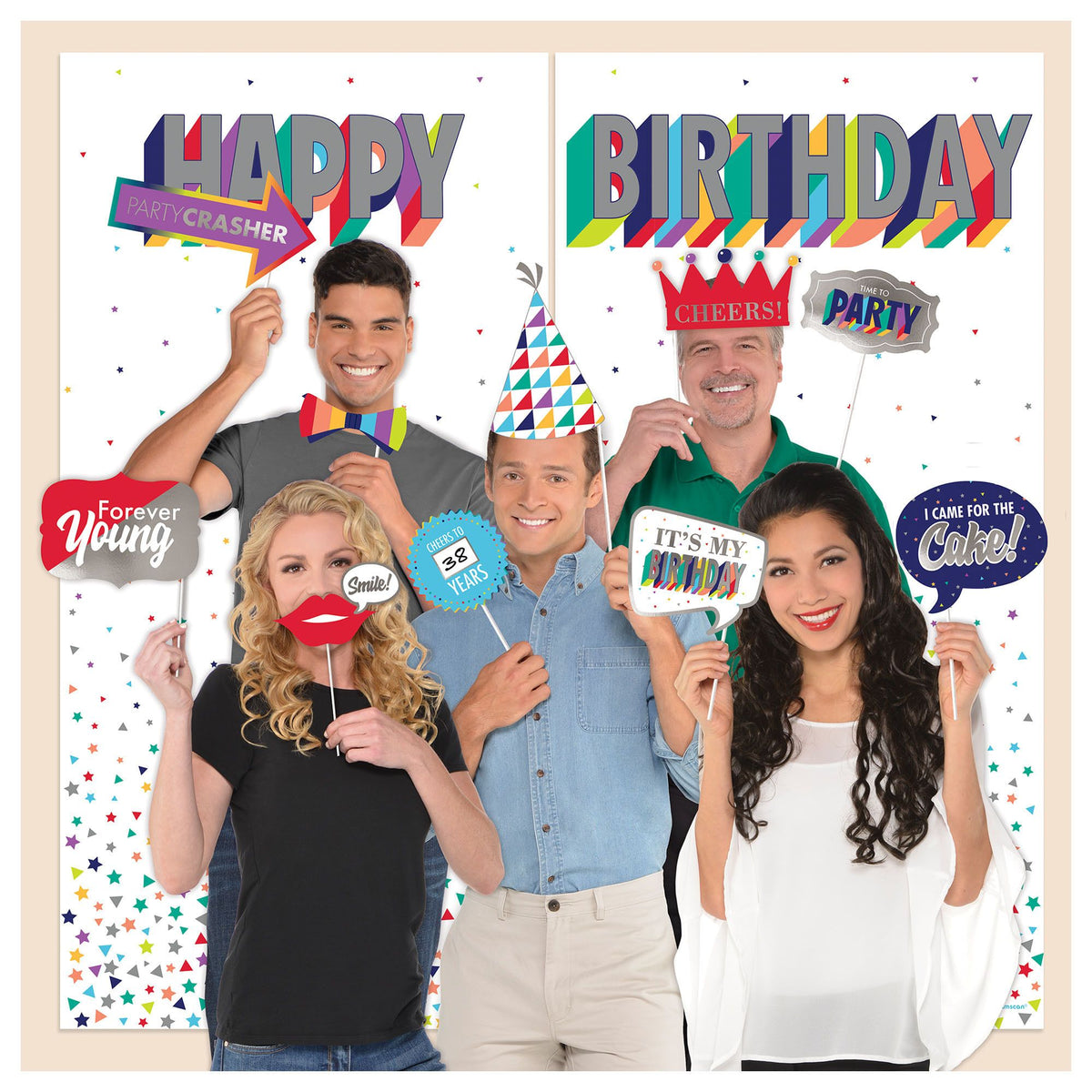 Here's to Your Birthday Scene Setter with Photo Booth Props - Pack of 6