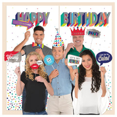 Here's to Your Birthday Scene Setter with Photo Booth Props - Pack of 6