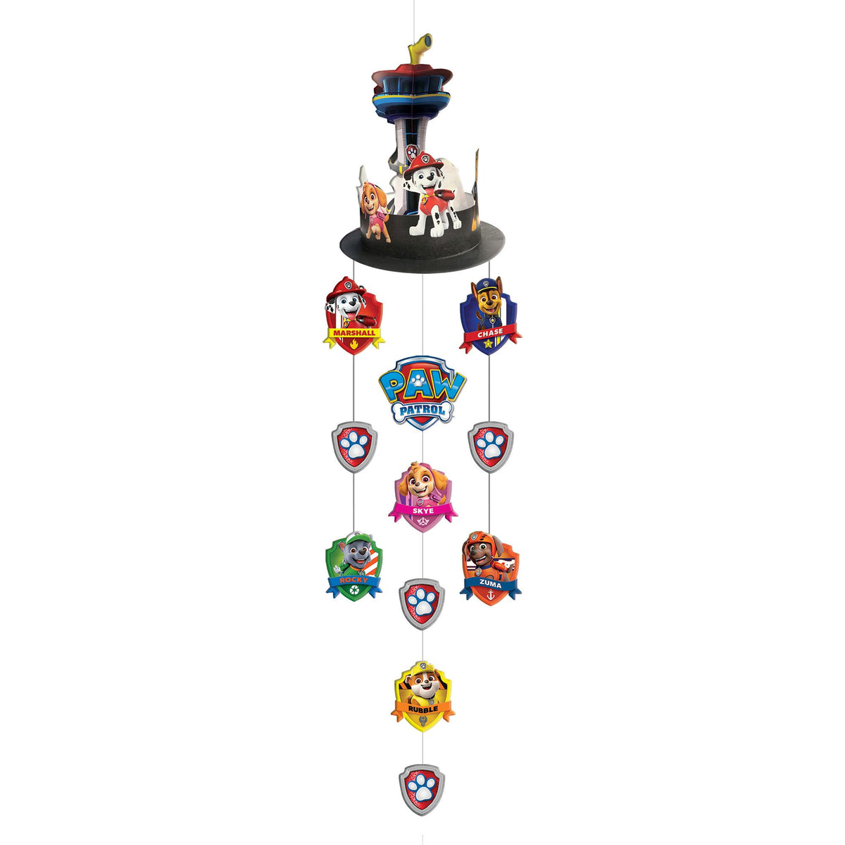 PAW Patrol String Hanging Decorations, Red/Yellow/Blue - Pack of 12