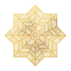 Star Geometric Vinyl Placemat, Gold, 15-in - Pack of 12