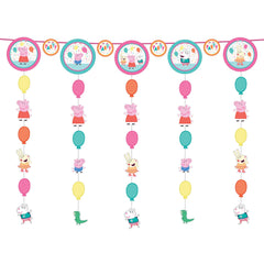 Peppa Pig Hanging Garland Banner, Pink/Blue, 10-foot - Case of 48