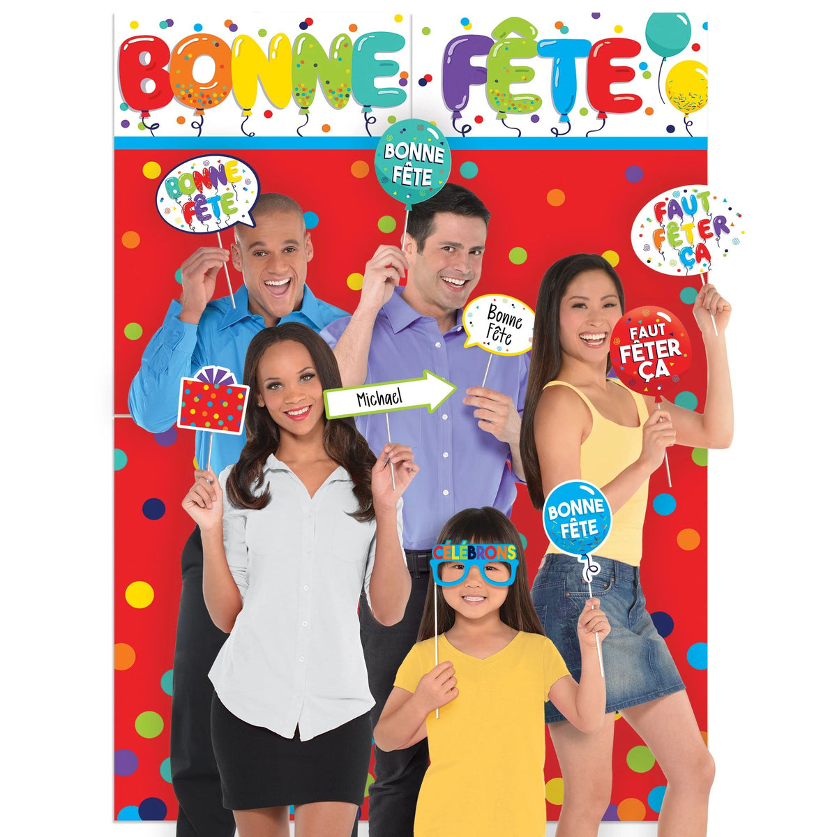 Colorful Bonne Fete Scene Setter Kit with Props - Case of 24