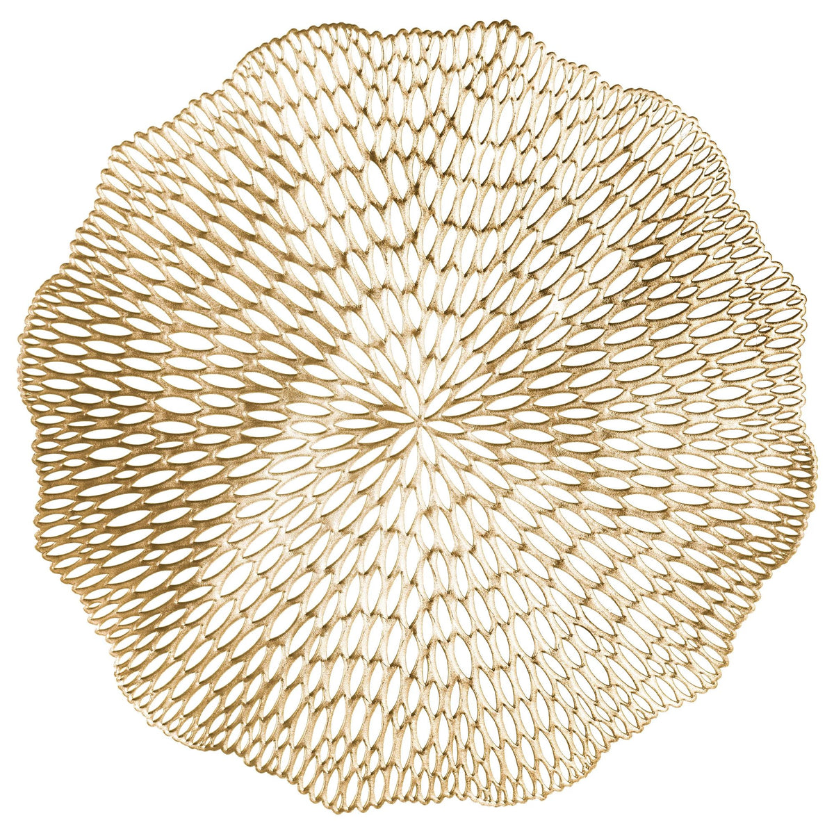 Blossom Vinyl Placemat, Gold, 14.5-inch, 4-ct - Case of 12