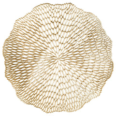 Blossom Vinyl Placemat, Gold, 14.5-inch, 4-ct - Case of 12