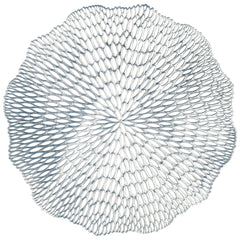 Blossom Vinyl Placemat, Silver, 14.5-inch, 4-ct - Pack of 6