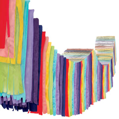 Vibrant Rainbow Ceiling Decoration Garland - 12ft Foil Fringe - Case of 9