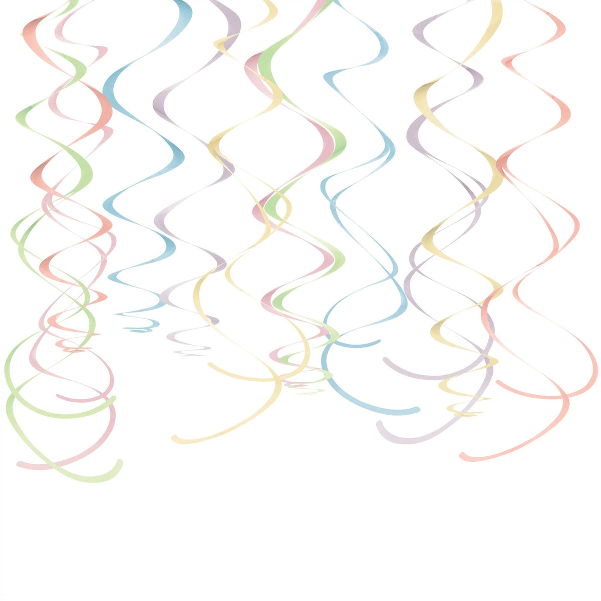 Pastel & Gold Swirl Hanging Decorations, 22-in, 12-ct - Pack of 12