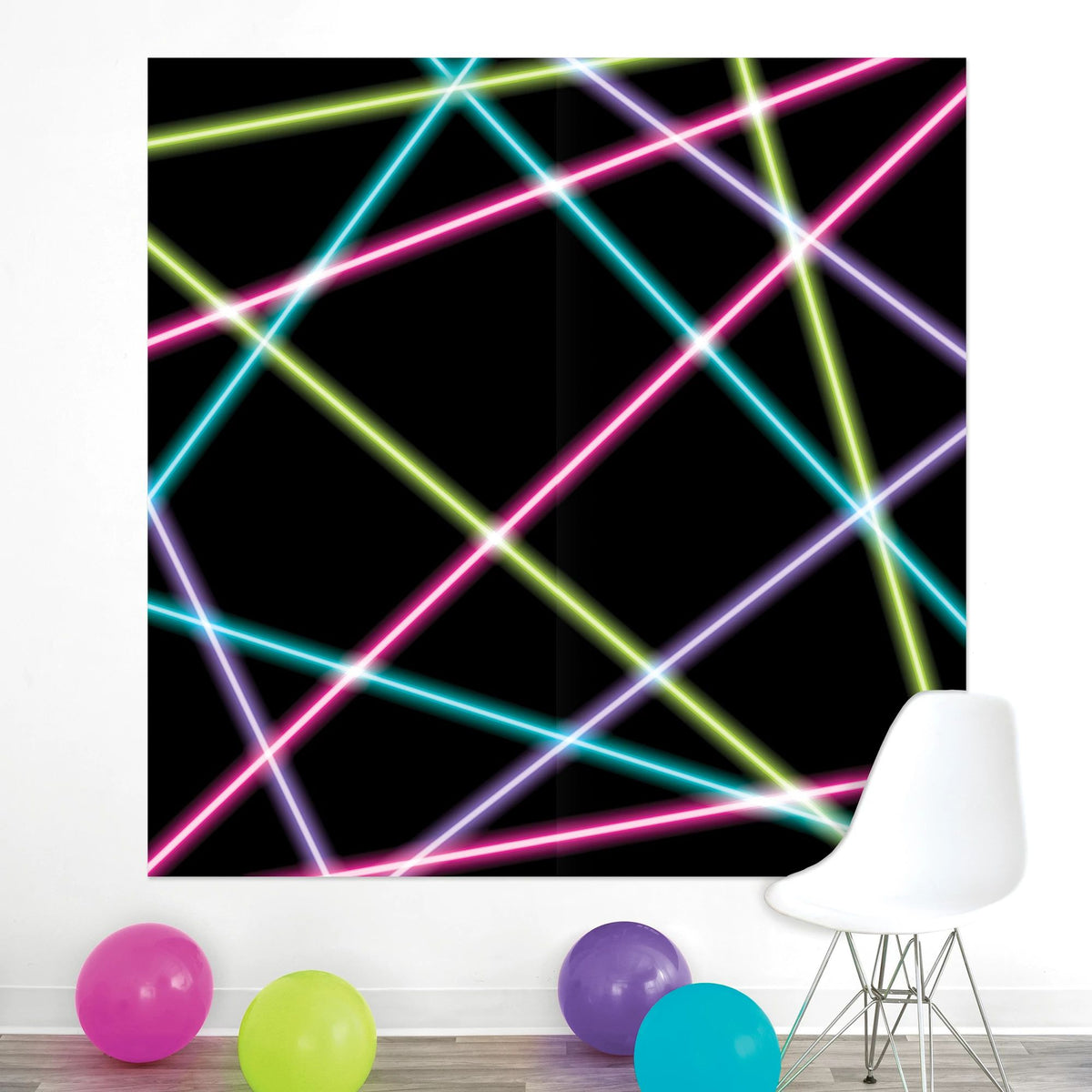 Retro Glow 80s 90s Scene Setter Decoration Kit - Case of 48