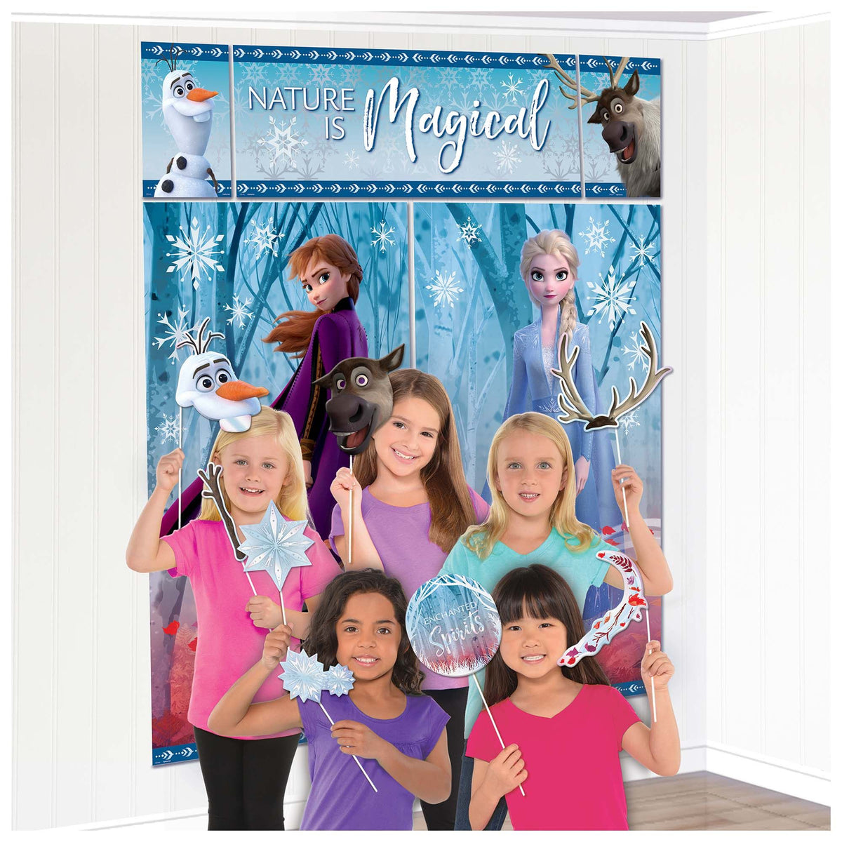 Disney Frozen Scene Setter with Photo Booth Props, Blue, 59-inch, 17-pk - Case of 48