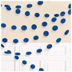 String Hanging Decorations, Assorted Colours, Polka Dot, 7-in, 36-pk