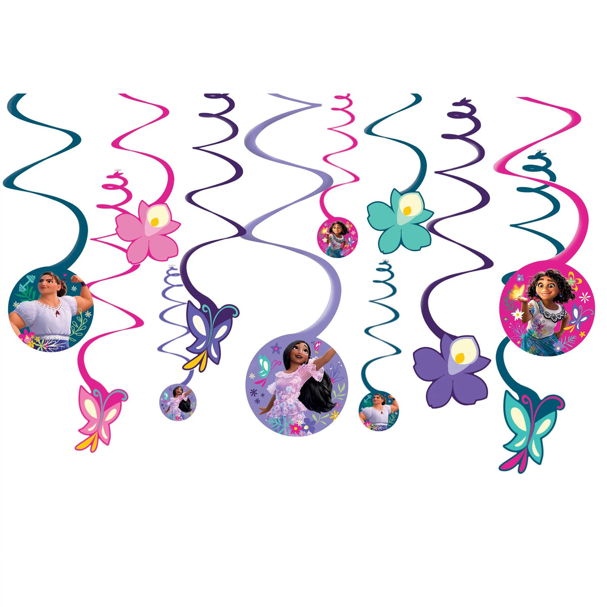 Disney Encanto Swirl Decorations, Purple/Pink, 10-inch, 12-ct - Case of 48