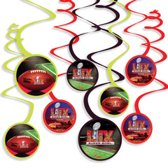 Super Bowl LIX Spiral Decorations, 12-ct - Case of 48