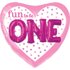 Fun to Be One Girl's First Birthday Balloon - Pack of 5