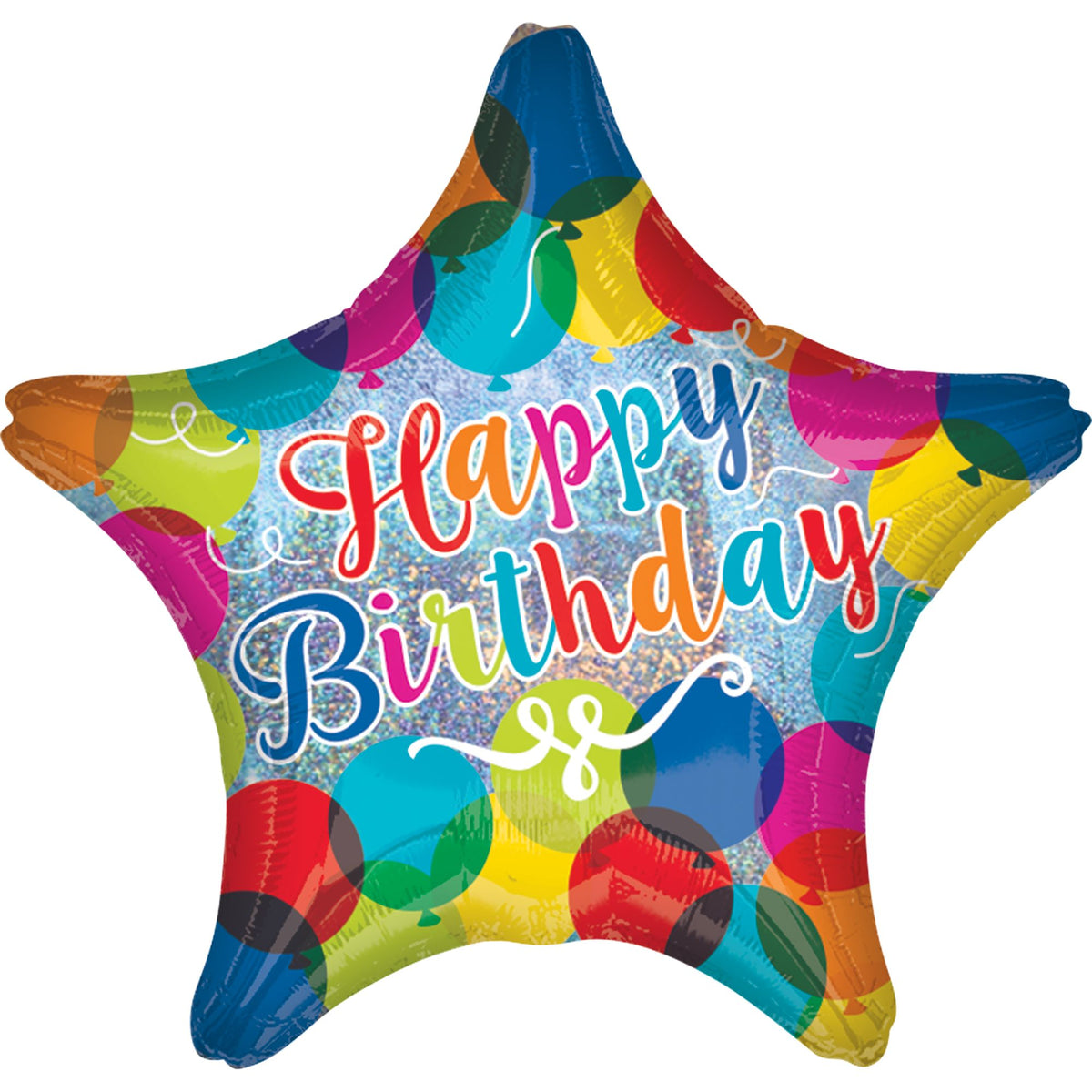 Sparkling Happy Birthday Star Foil Balloon - Case of 100