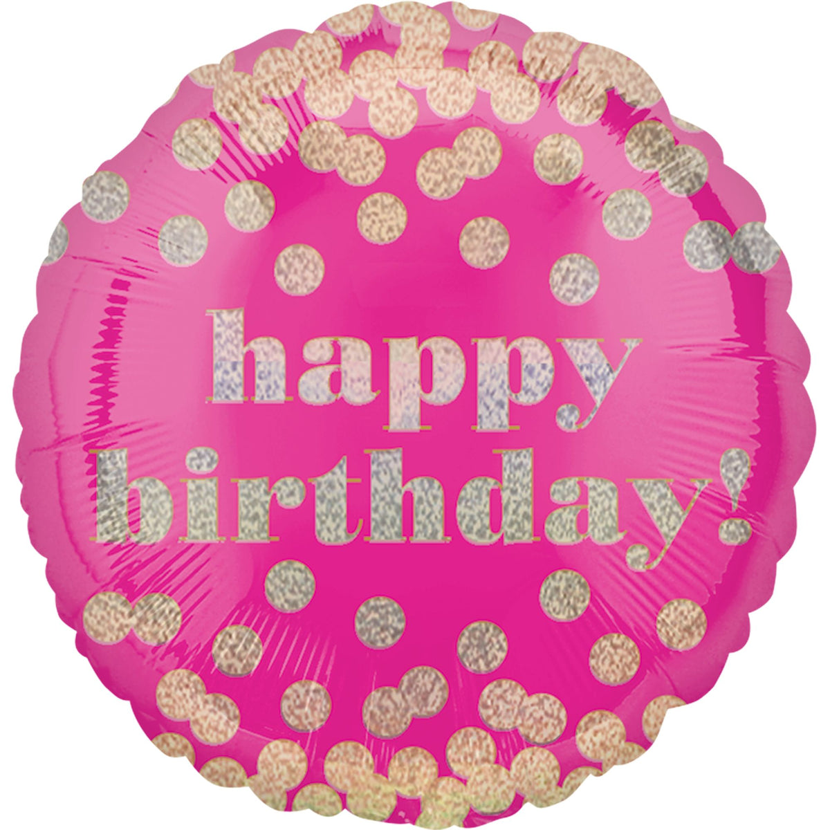 Festive Dotty Holographic Birthday Foil Balloon - Pack of 10