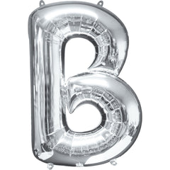 Silver Foil SuperShape Letter B Balloon - Pack of 5