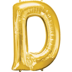 Gold Foil Letter D Balloon - Super Shape - Pack of 5
