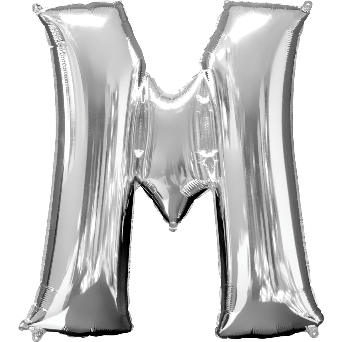 Silver Metallic Letter M Foil Balloon - Pack of 5