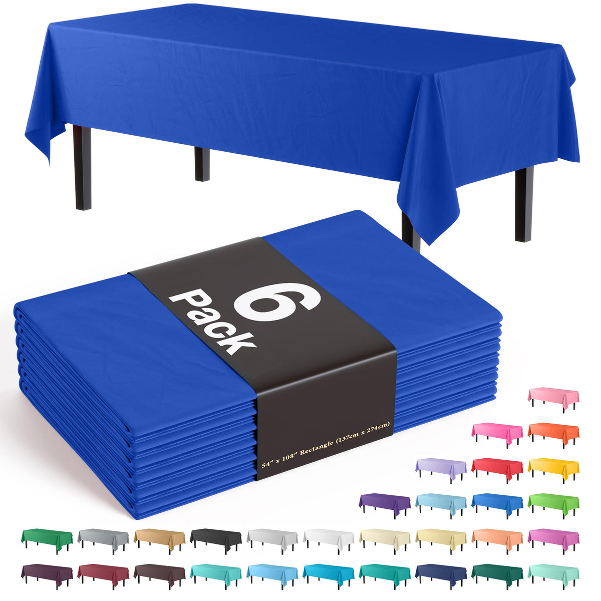 Premium Dark Blue Table Cover | 6 Pack