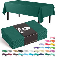 Dark Green Plastic Table Covers | 6 Pack