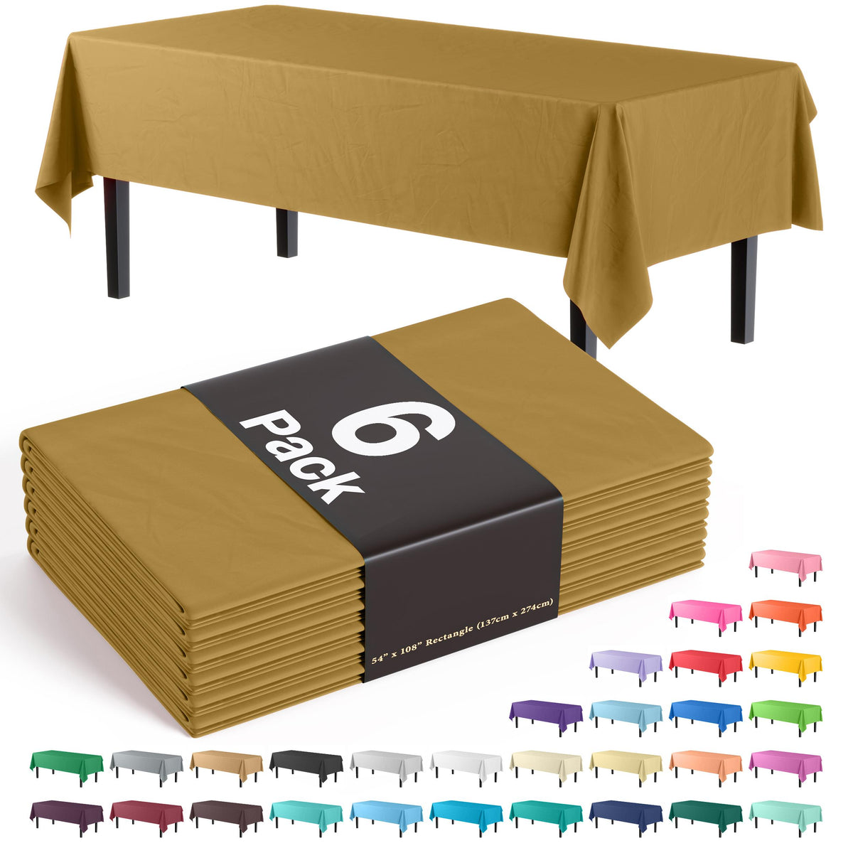 Premium Gold Table Cover | 6 Pack