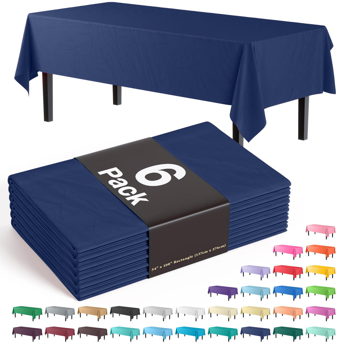 Premium Navy Blue Table Cover | 6 Pack