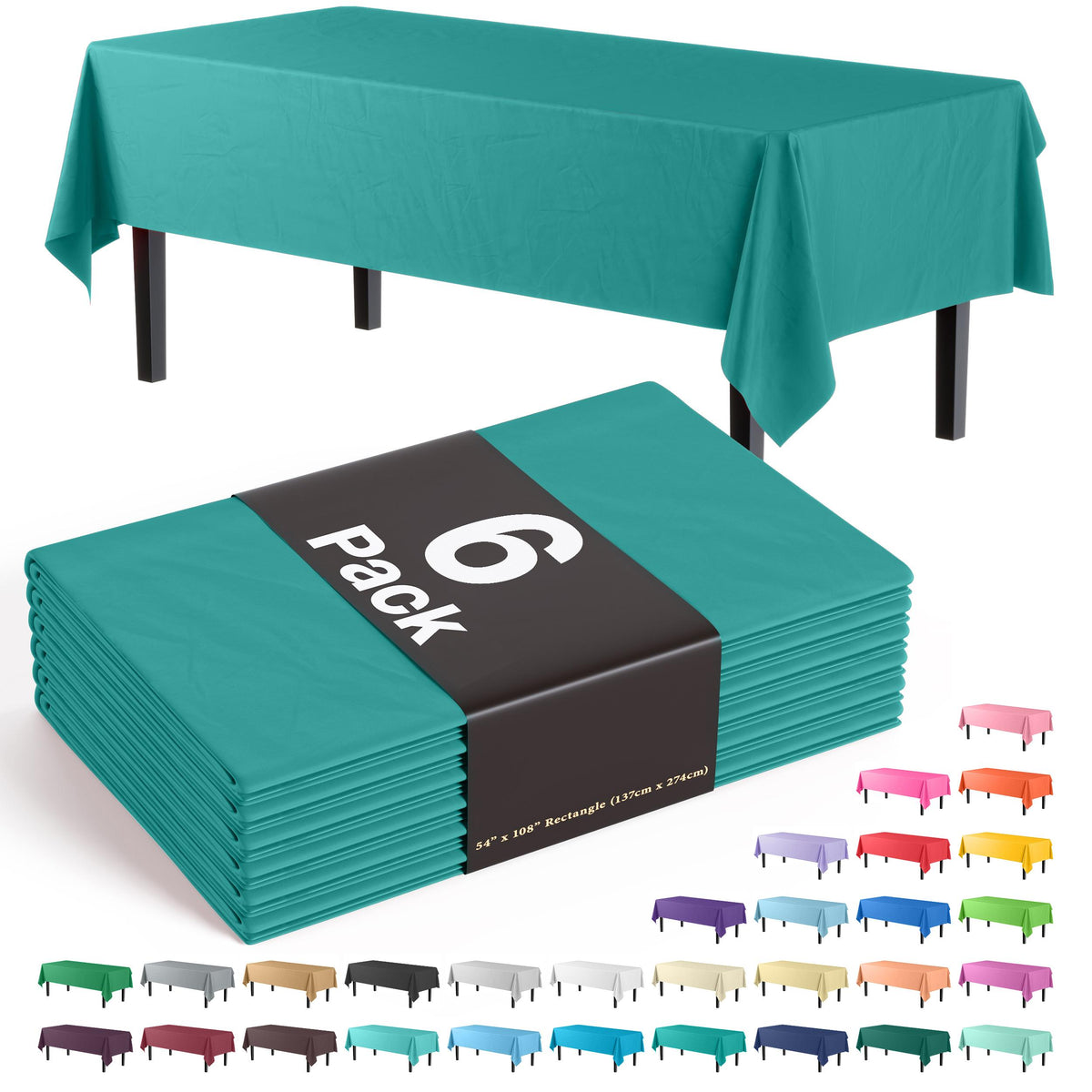 Teal Table Cover | 6 Pack